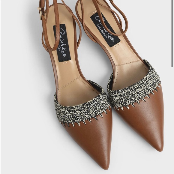Charles and Keith leather crochet pumps US 9 NEW - Picture 2 of 6